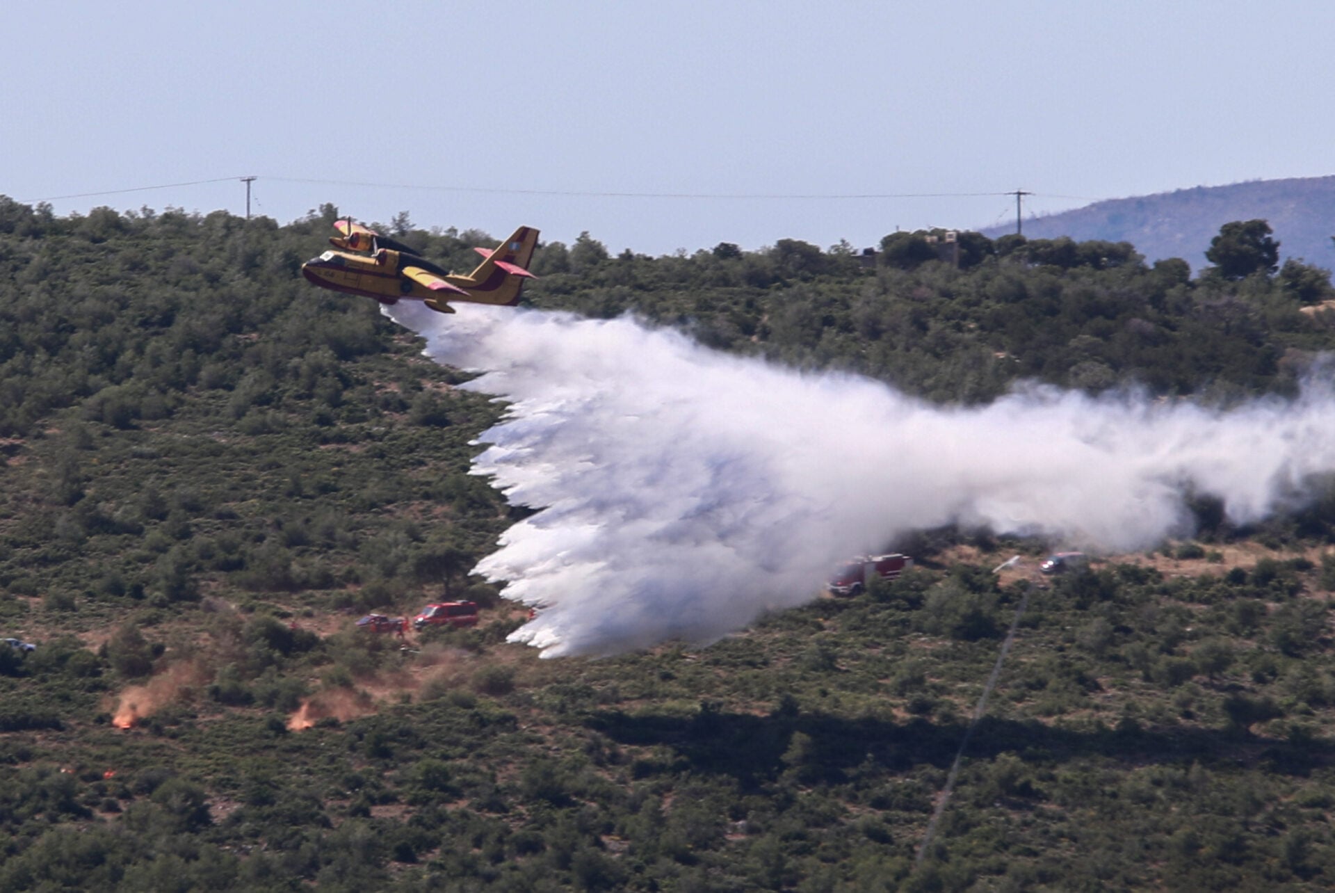 Φωτιά σε χαμηλή βλάστηση στον Παλαμά Καρδίτσας — Επιχειρούν 4 αεροσκάφη