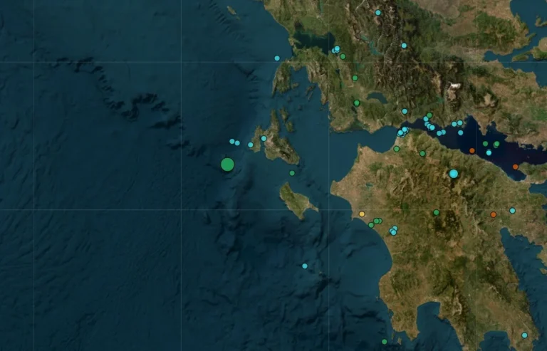 Σεισμός 4,9 Ρίχτερ ανοιχτά της Κεφαλονιάς, νοτιοδυτικά του Ληξουρίου